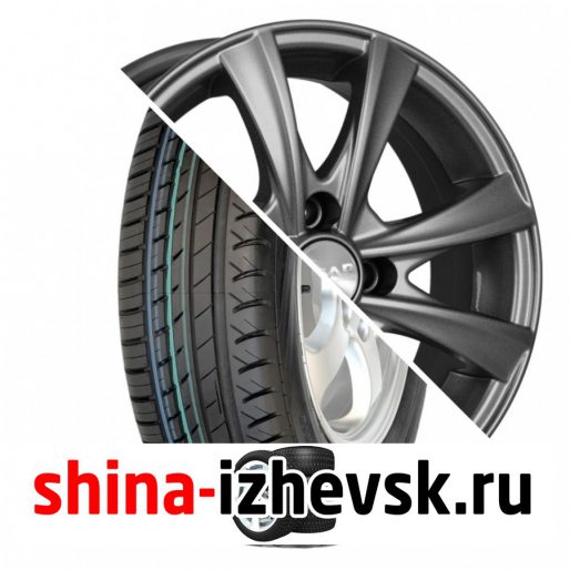 Колесо в сборе Viatti Strada (V-130) 175/65 R14 H 82 + СКАД Мальта 5.5xR14 4×100 ET49 DIA56.6 Черно-серый цвет с перламутровыми оттенками в Ижевске